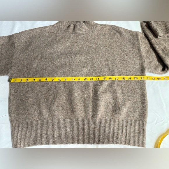& OTHER STORIES Taupe mock neck Wool blend sweater size S - Picture 12 of 16
